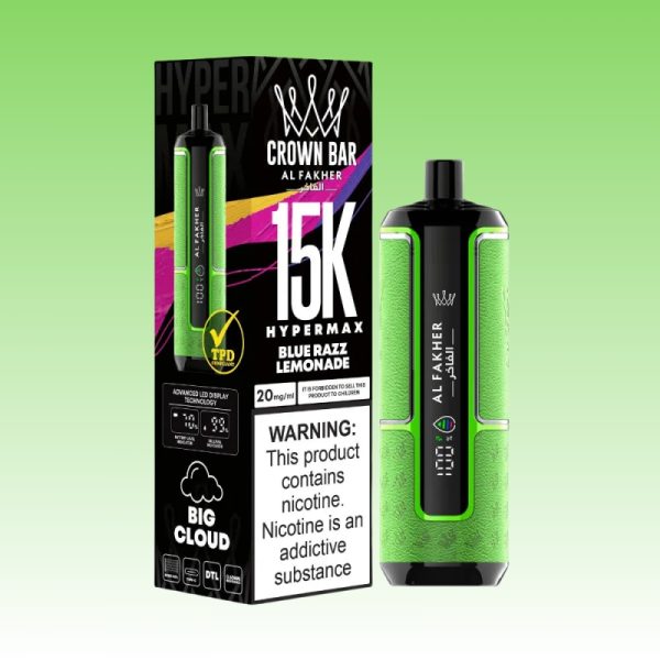 Al-Fakher-Crown-Bar-Hypermax-15000-Puffs-TPD-Disposable-Vape-with-Display-Screen-4.jpg Al Fakher Crown Bar Hypermax 15000 Puffs