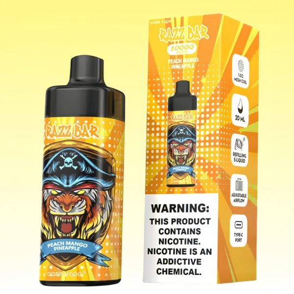 Razz-Bar-10000-Puffs-2.jpg Razz Bar Peach Mango Pineapple Vape