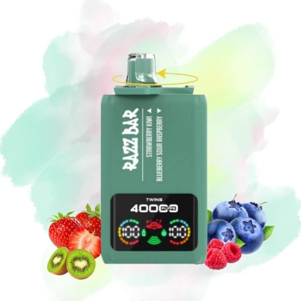 RazzBar40000Puffs4.jpg Razz Bar Strawberry Kiwi & Blueberry Sour Raspberry smak