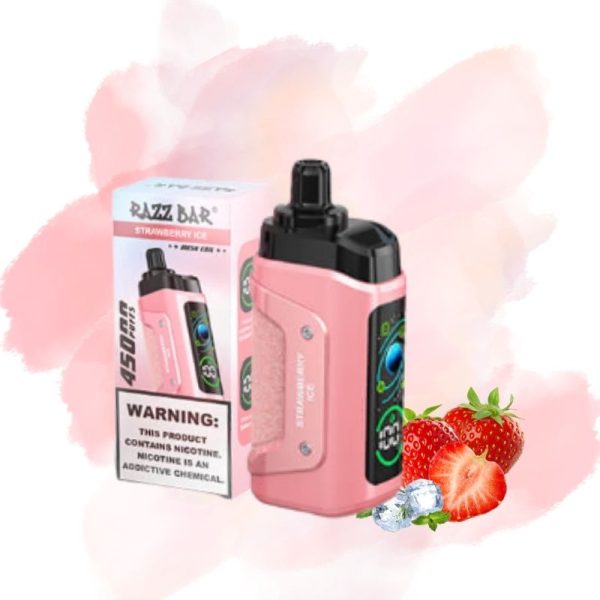 RazzBar45000Puffs6.jpg Razz Bar Strawberry lce Vape