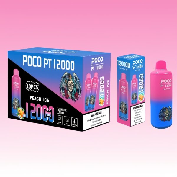 Rechargeable-E-Cigarette-POCO-PT12000-Puffs-Disposable-Vape-Bar-Wholesale-6.jpg POCO Cherry Peach Lemonade Vape