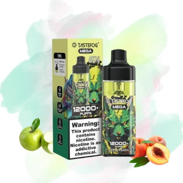TastefogMega12000Puffs1.jpg Tastefog Apple Peach Vape