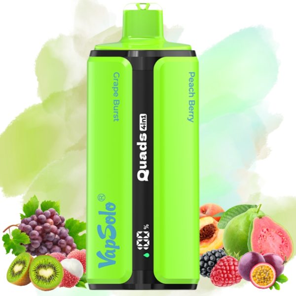 Vapsolo-Quads-80000-Grape-Burst-Lychee-lce-Peach-Berry-Kiwi-Passion-Fruit-Guava.jpg Vapsolo Quads 80000 Puffs