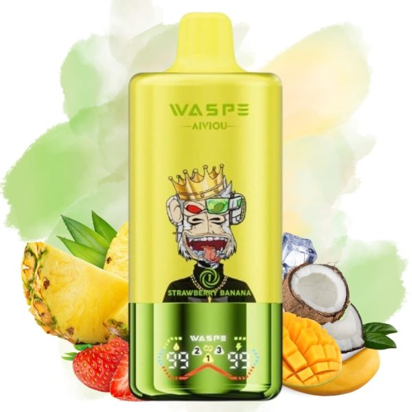 Waspe-3-in-160000-Puffs-Strawberry-Banana-Pineapple-Coconut-Ice-Mango-lce-.jpg Waspe Strawberry Banana & Pineapple Coconut Ice & Mango lce smak